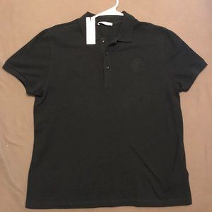 VERSACE-  BLACK COTTON POLO